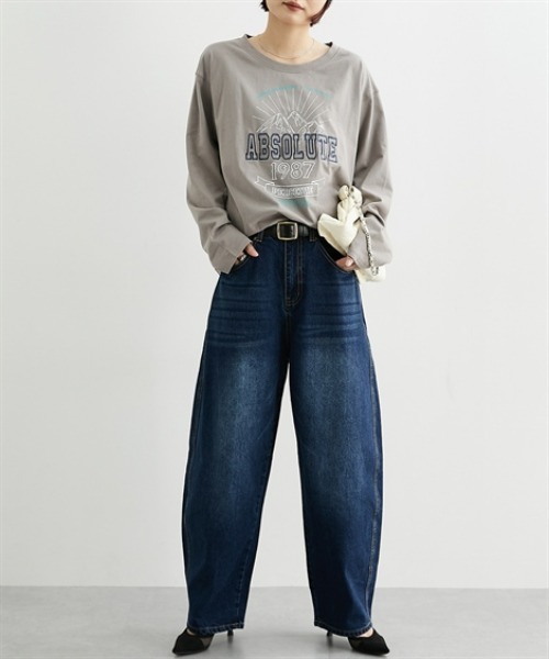 nissen(ニッセン)の「カーブデニムパンツ(デニムパンツ・レディース・ネイビー/ブルー・LL/L/M/S)」の4枚目の写真