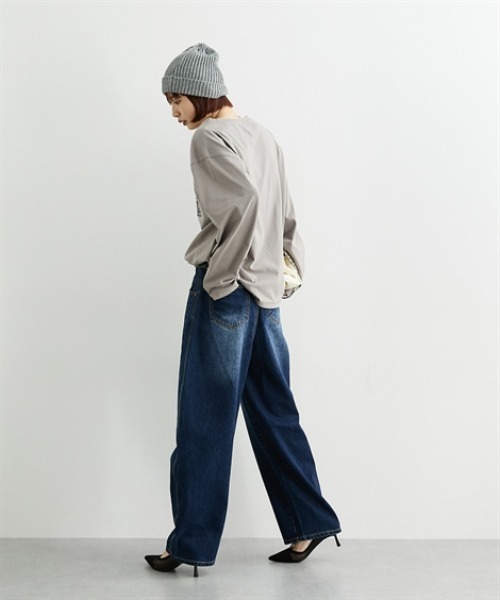 nissen(ニッセン)の「カーブデニムパンツ(デニムパンツ・レディース・ネイビー/ブルー・LL/L/M/S)」の8枚目の写真