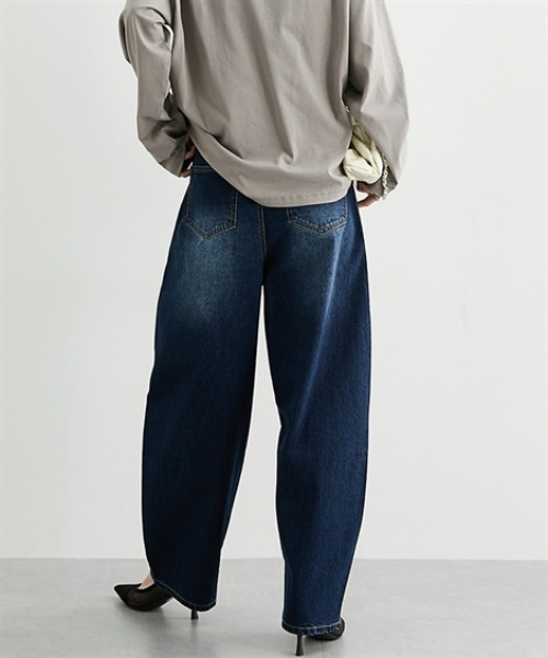 nissen(ニッセン)の「カーブデニムパンツ(デニムパンツ・レディース・ネイビー/ブルー・LL/L/M/S)」の9枚目の写真