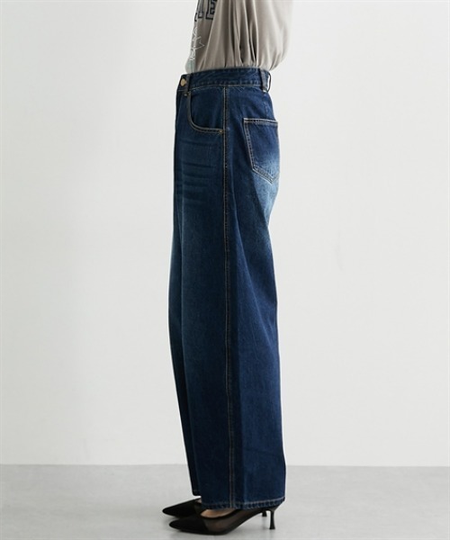 nissen(ニッセン)の「カーブデニムパンツ(デニムパンツ・レディース・ネイビー/ブルー・LL/L/M/S)」の18枚目の写真