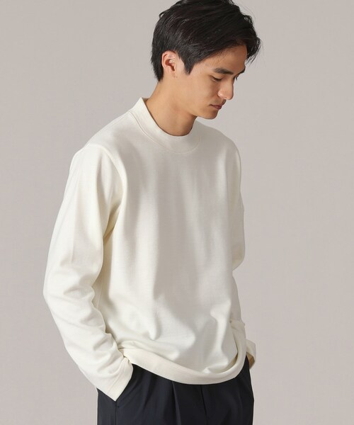 TAKEO KIKUCHI（タケオキクチ）の「【Sサイズ～】ウールブレンド ポンチ カットソー（Tシャツ/カットソー・メンズ・ボルドー/チャコールグレー/ホワイト系・01/02/03/04）」の5枚目の写真