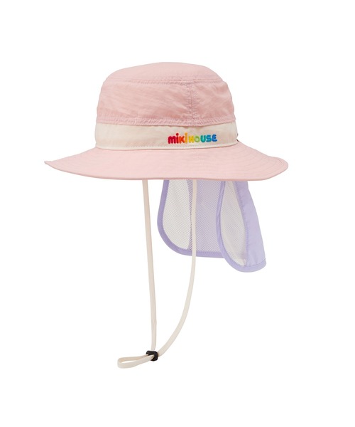MIKI HOUSE(ミキハウス)の「日よけ付きロゴ帽子(ハット・キッズ・ブルー/ピンク・LL(54-56cm)/L(52-54cm)/M(50-52cm)/S(48-50cm))」の3枚目の写真