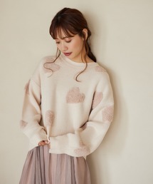 mysty woman | ハートジャカードニットプルオーバー　252083(ニット/セーター)