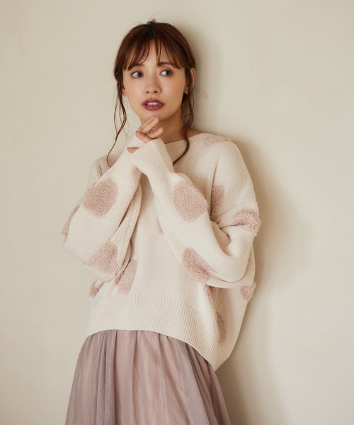 mysty woman(ミスティウーマン)の「ハートジャカードニットプルオーバー 252083(ニット/セーター・レディース・レッド/チャコールグレー/オフホワイト・FREE)」の10枚目の写真