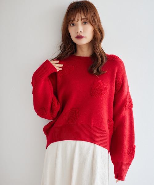 mysty woman（ミスティウーマン）の「ハートジャカードニットプル