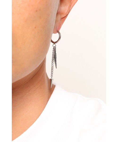 ANCHOR（アンカー）の「フェザーチェーン フープピアス（ピアス（片耳用）・メンズ・シルバー・FREE）」の3枚目の写真
