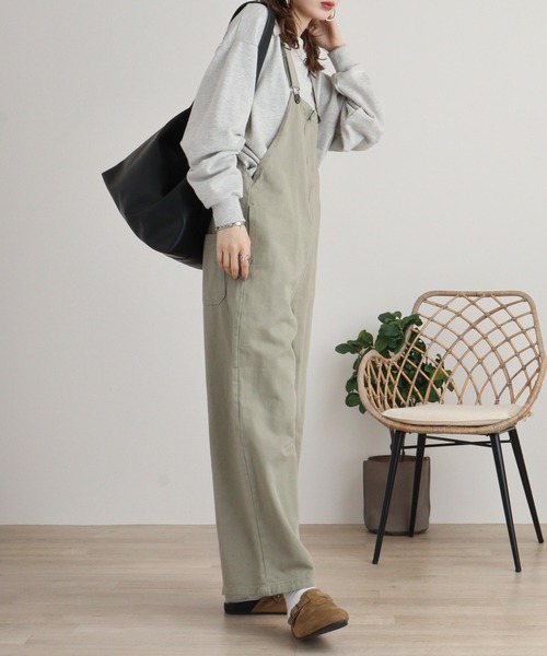 セール】.works 前ZIPデッキサロペット（サロペット