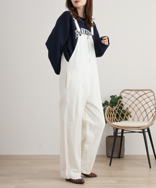 セール】.works 前ZIPデッキサロペット（サロペット