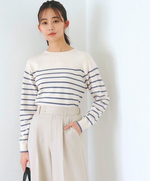 grove(グローブ)の「【洗える】毛玉軽減ニットプルオーバー(ニット/セーター・レディース・ピンク/ライトグレー系9/ブルー系その他4/ベージュ系その他5/ブルー/オフホワイト・03/02/01/04/05)」の5枚目の写真