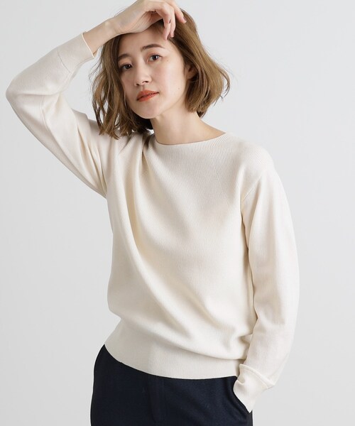 grove(グローブ)の「【洗える】毛玉軽減ニットプルオーバー(ニット/セーター・レディース・ピンク/ライトグレー系9/ブルー系その他4/ベージュ系その他5/ブルー/オフホワイト・03/02/01/04/05)」の7枚目の写真