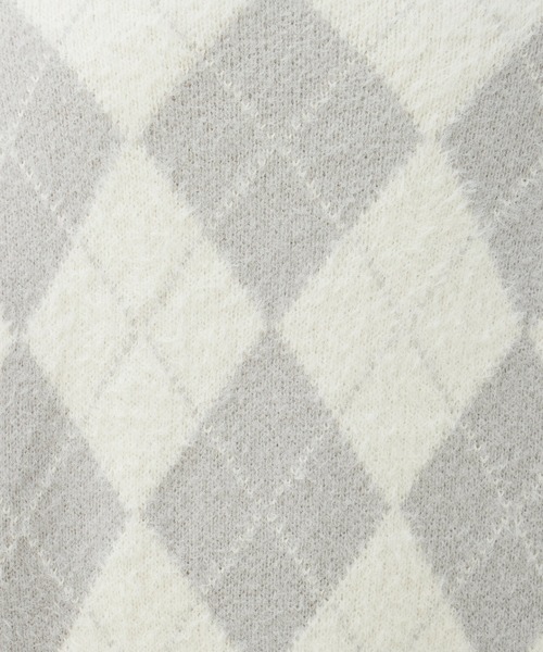 INGNI（イング）の「アーガイル柄フェザーニット（ニット/セーター・レディース・ライトグレー/ベージュ/グレー/ボルドー・M）」の6枚目の写真