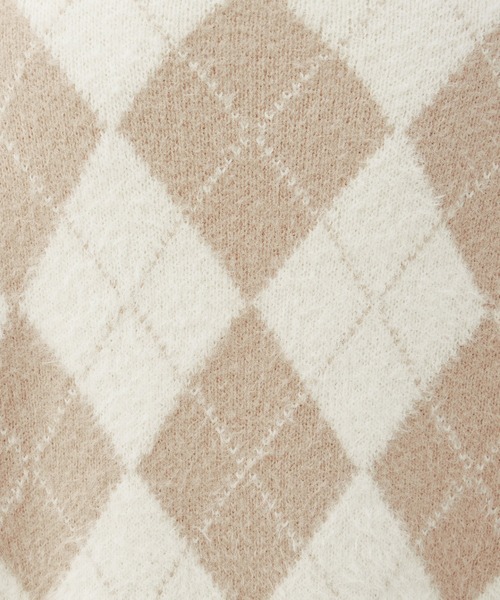 INGNI（イング）の「アーガイル柄フェザーニット（ニット/セーター・レディース・ライトグレー/ベージュ/グレー/ボルドー・M）」の10枚目の写真