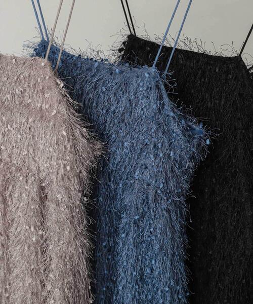 SENSE OF PLACE by URBAN RESEARCH（センスオブプレイスバイアーバンリサーチ）の「フェザーフリンジキャミビスチェ（その他トップス・レディース・グレー/ブルー/ブラック・ONE）」の5枚目の写真