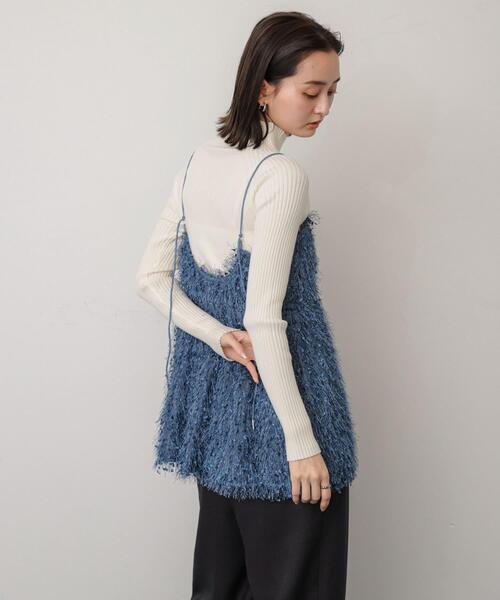 SENSE OF PLACE by URBAN RESEARCH（センスオブプレイスバイアーバンリサーチ）の「フェザーフリンジキャミビスチェ（その他トップス・レディース・グレー/ブルー/ブラック・ONE）」の8枚目の写真