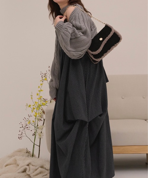 loin nuit（ロワンニュイ）の「random drape camisole one-piece