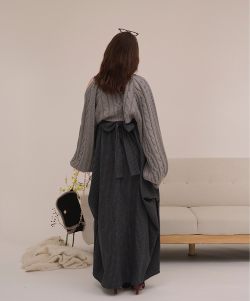 loin nuit（ロワンニュイ）の「random drape camisole one-piece