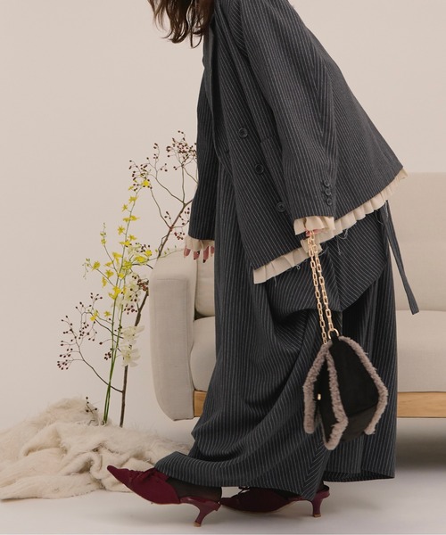 ロワンニュイ　loin nuitリボンストライプキャミワンピース ribbon striped cami onepiece / リボンストライプキャミ