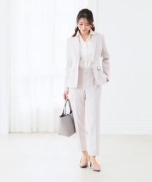 【2点セット】《洗える・ストレッチ・シワになりにくい》正解 テーラードジャケット・テーパードパンツセット【CF/クロスファンクション】