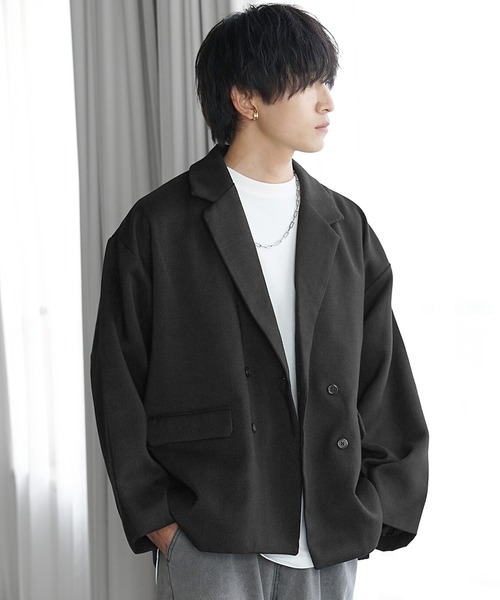 MinoriTY(マイノリティ)の「【MinoriTY】レトロツイードWテーラードジャケット メンズ オーバーサイズ 秋服(テーラードジャケット・メンズ・ブラック/チャコール/ネイビー/ブラウン・S/M/L)」の19枚目の写真