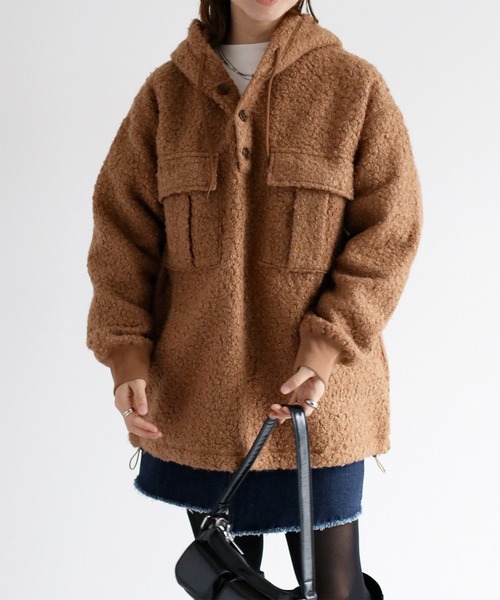 cepo（セポ）の「ＷＰＫブークレフーディチュニック（チュニック・レディース・オフホワイト/ブラウン・M）」の20枚目の写真