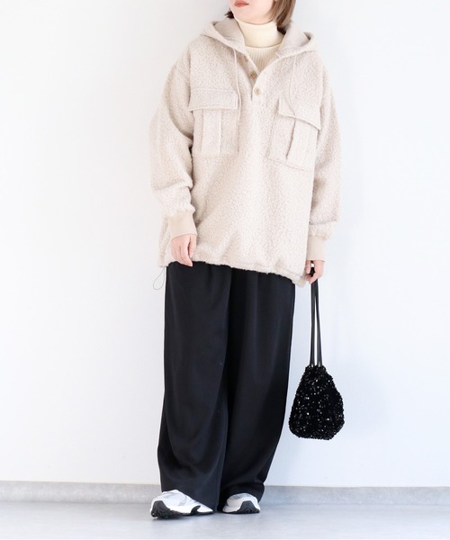 cepo（セポ）の「ＷＰＫブークレフーディチュニック（チュニック・レディース・オフホワイト/ブラウン・M）」の3枚目の写真