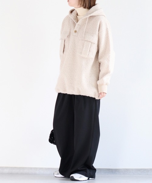 cepo（セポ）の「ＷＰＫブークレフーディチュニック（チュニック・レディース・オフホワイト/ブラウン・M）」の4枚目の写真