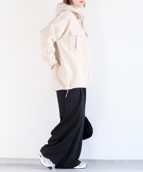 cepo（セポ）の「ＷＰＫブークレフーディチュニック（チュニック・レディース・オフホワイト/ブラウン・M）」の6枚目の写真