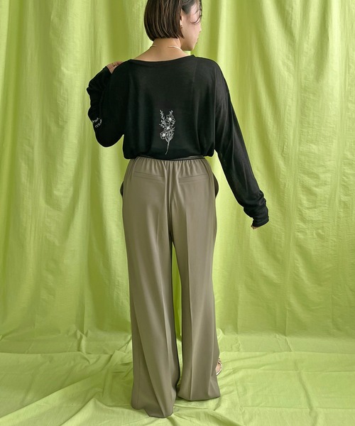 LHELBIE(レルビエ)の「シアープリントトップス(Tシャツ/カットソー・レディース・ブルー/オフホワイト/ブラック・M)」の19枚目の写真
