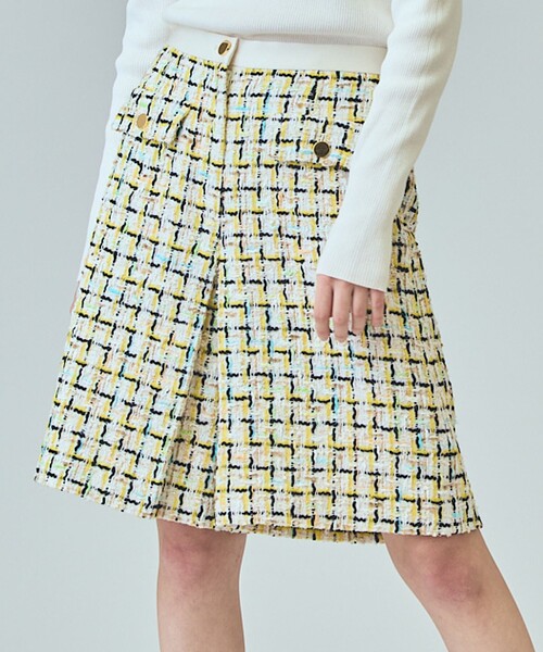 GRACE CLASS（グレースクラス）の「チュールヤーンツイードパンツ（その他パンツ・レディース・イエロー・36/38）」の4枚目の写真