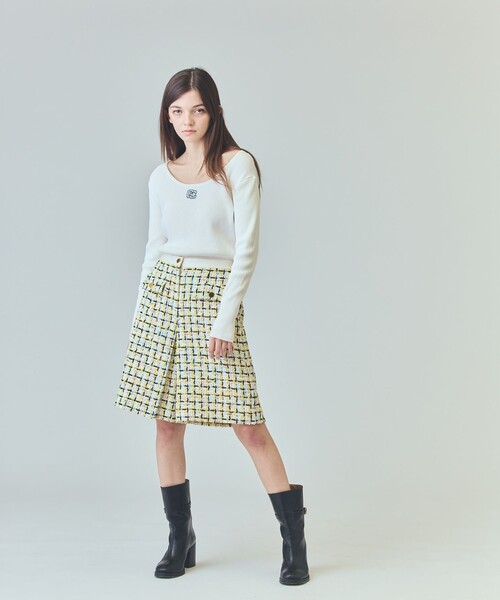 GRACE CLASS（グレースクラス）の「チュールヤーンツイードパンツ（その他パンツ・レディース・イエロー・36/38）」の5枚目の写真