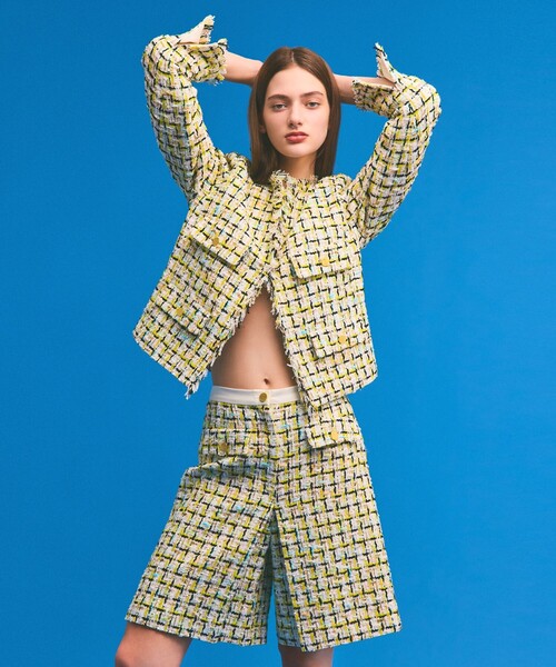 GRACE CLASS（グレースクラス）の「チュールヤーンツイードパンツ（その他パンツ・レディース・イエロー・36/38）」の8枚目の写真