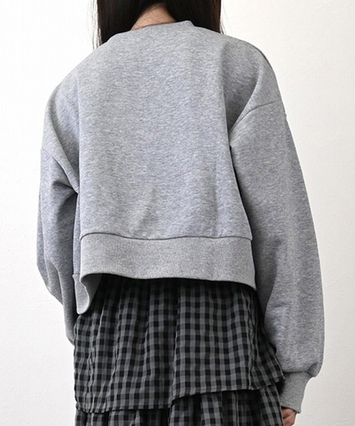 STYLEBLOCK（スタイルブロック）の「スウェットショートプルオーバー（Tシャツ/カットソー・レディース・ブラック/ホワイト/杢グレー・M）」の6枚目の写真