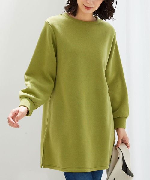 BELLUNA PLUS（ベルーナ）の「ふんわり素材軽ぽかチュニックワンピ―ス（チュニック・レディース・ターコイズブルー/チャコール/パープル/黄緑系・MEDIUM/LARGE/X-LARGE）」の2枚目の写真