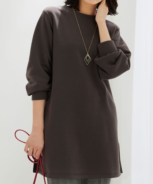 BELLUNA PLUS（ベルーナ）の「ふんわり素材軽ぽかチュニックワンピ―ス（チュニック・レディース・ターコイズブルー/チャコール/パープル/黄緑系・MEDIUM/LARGE/X-LARGE）」の16枚目の写真