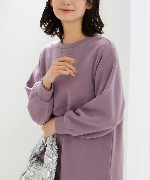 BELLUNA PLUS（ベルーナ）の「ふんわり素材軽ぽかチュニックワンピ―ス（チュニック・レディース・ターコイズブルー/チャコール/パープル/黄緑系・MEDIUM/LARGE/X-LARGE）」の22枚目の写真