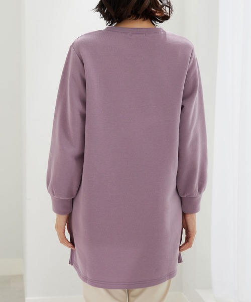 BELLUNA PLUS（ベルーナ）の「ふんわり素材軽ぽかチュニックワンピ―ス（チュニック・レディース・ターコイズブルー/チャコール/パープル/黄緑系・MEDIUM/LARGE/X-LARGE）」の6枚目の写真