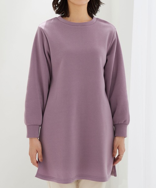 BELLUNA PLUS（ベルーナ）の「ふんわり素材軽ぽかチュニックワンピ―ス（チュニック・レディース・ターコイズブルー/チャコール/パープル/黄緑系・MEDIUM/LARGE/X-LARGE）」の18枚目の写真