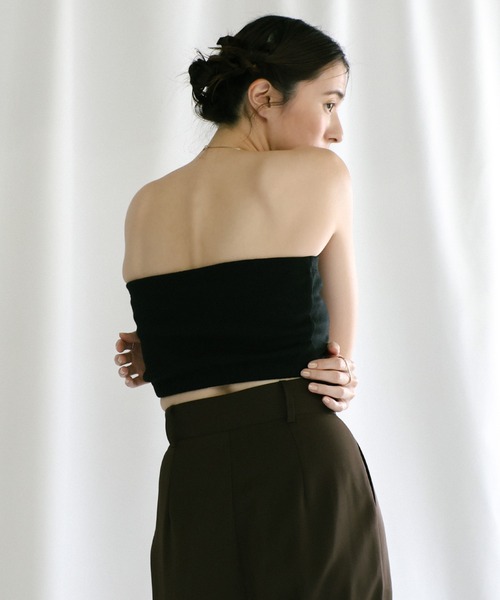 select MOCA（セレクトモカ）の「カップ付きバンドゥ（チューブトップ・レディース・アイボリー/ブラック・FREE）」の22枚目の写真