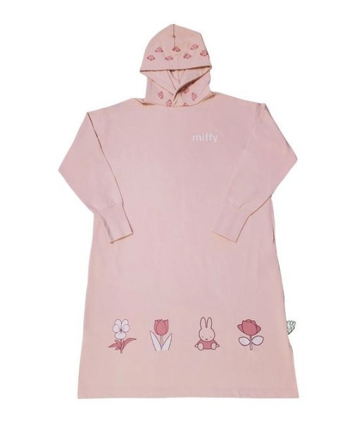ミッフィー リラックスパーカーワンピ フラワー ダスティピンク WATA（パーカー）｜Miffy（ ミッフィー）