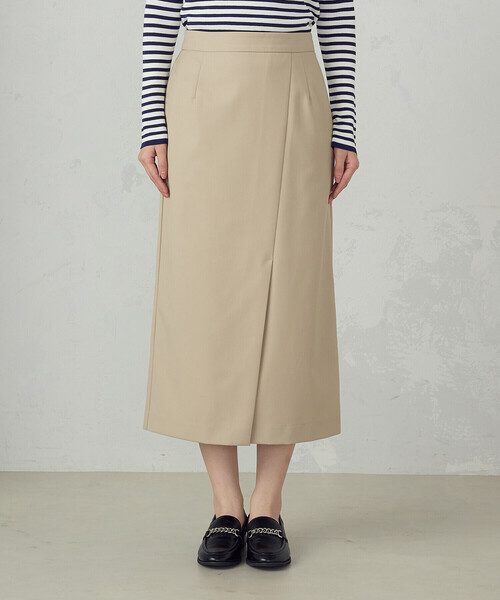 COMME CA ISM(コムサイズム)の「Iライン ラップ風スリットスカート(スカート・レディース・ベージュ/ブラック・MEDIUM/LARGE)」の8枚目の写真