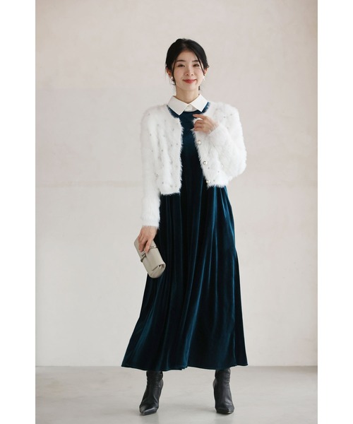 ❤️TO BE CHIC ❤️フェイクファーコンビ ボレロ　カーディガン新品未使用 TO BE CHIC - ❤️TO BE CHIC ❤️フェイクファーコンビ ボレロ