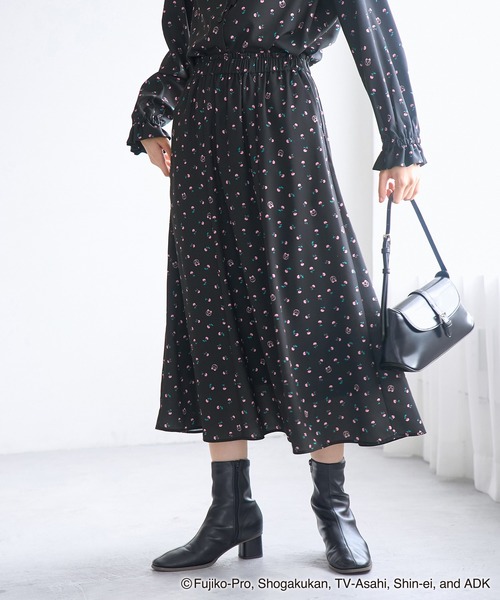 ROPE' PICNIC（ロペピクニック）の「【ドラえもんコレクション】花柄スカート/リンクコーデ（スカート・レディース・ブラック/ホワイト・38）」の10枚目の写真