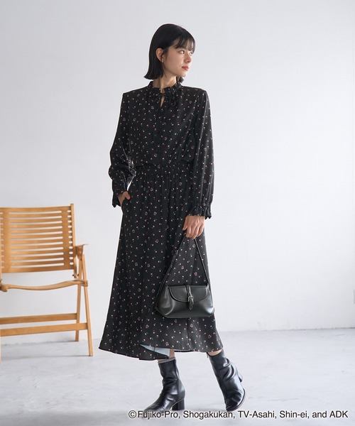 ROPE' PICNIC（ロペピクニック）の「【ドラえもんコレクション】花柄スカート/リンクコーデ（スカート・レディース・ブラック/ホワイト・38）」の12枚目の写真