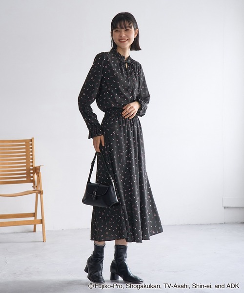 ROPE' PICNIC（ロペピクニック）の「【ドラえもんコレクション】花柄スカート/リンクコーデ（スカート・レディース・ブラック/ホワイト・38）」の13枚目の写真