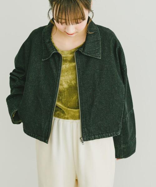 ITEMS URBANRESEARCH（アイテムズ アーバンリサーチ）の「デニムショートジャケット（デニムジャケット・レディース・ブルー系その他/ブラック・FREE）」の2枚目の写真