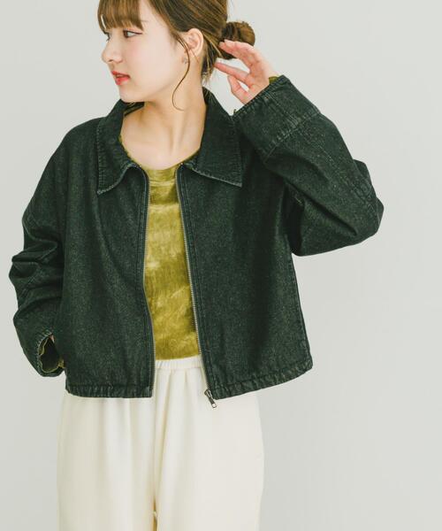 ITEMS URBANRESEARCH（アイテムズ アーバンリサーチ）の「デニムショートジャケット（デニムジャケット・レディース・ブルー系その他/ブラック・FREE）」の4枚目の写真