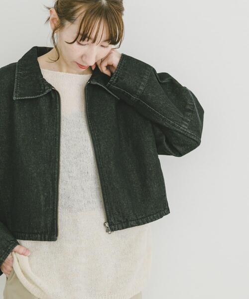 ITEMS URBANRESEARCH（アイテムズ アーバンリサーチ）の「デニムショートジャケット（デニムジャケット・レディース・ブルー系その他/ブラック・FREE）」の7枚目の写真