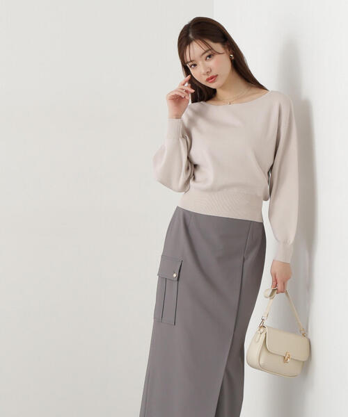 PROPORTION BODY DRESSING(プロポーションボディドレッシング)の「後ろパール総針ニット / 1215170200(ニット/セーター・レディース・ピンク/ネイビー/ベージュ・MEDIUM/SMALL)」の5枚目の写真