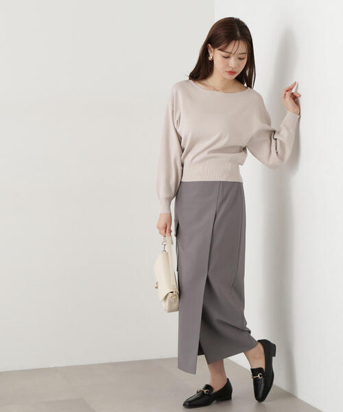 PROPORTION BODY DRESSING(プロポーションボディドレッシング)の「後ろパール総針ニット / 1215170200(ニット/セーター・レディース・ピンク/ネイビー/ベージュ・MEDIUM/SMALL)」の6枚目の写真