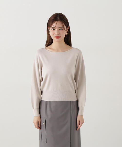 PROPORTION BODY DRESSING(プロポーションボディドレッシング)の「後ろパール総針ニット / 1215170200(ニット/セーター・レディース・ピンク/ネイビー/ベージュ・MEDIUM/SMALL)」の7枚目の写真